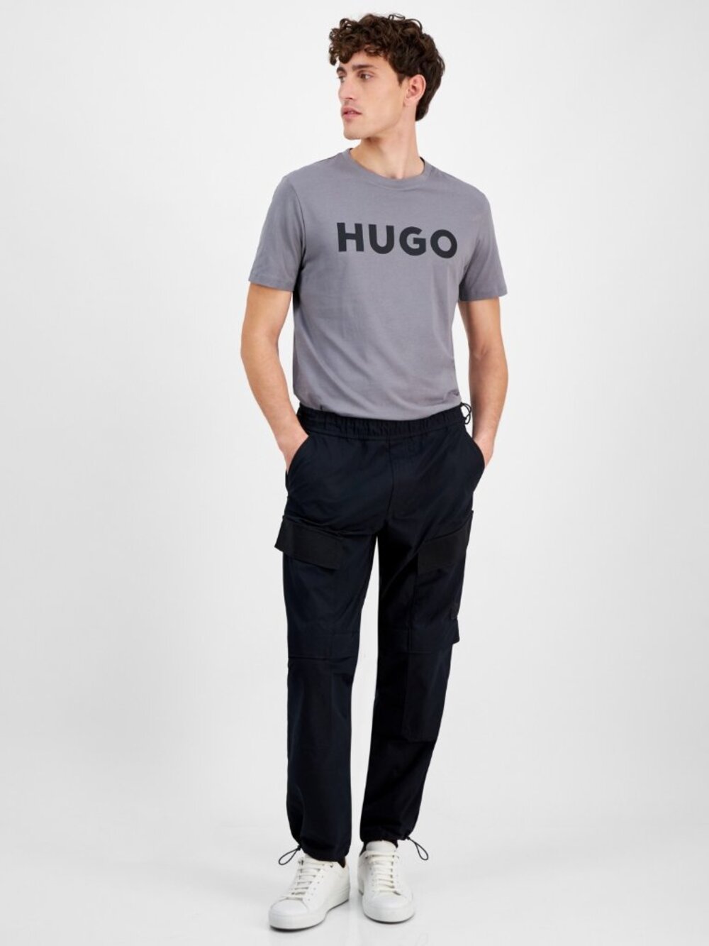 Hugo by Hugo Boss Men's Glenn Drawstring Cargo Pants - Black NWT